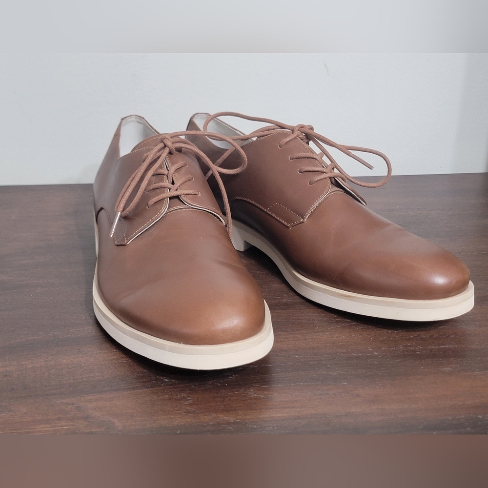 Calvin Klein NWOT  Men's Faustino Washed Leather Oxfords Men's Size 10.5 - Picture 6 of 13